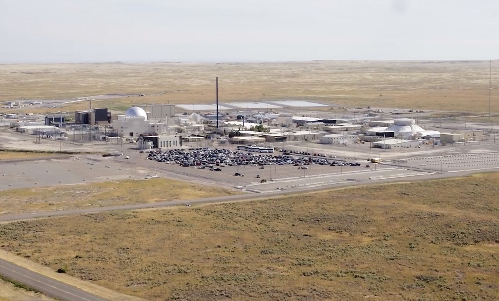 Aerial view of the reactor test site on the high desert plain