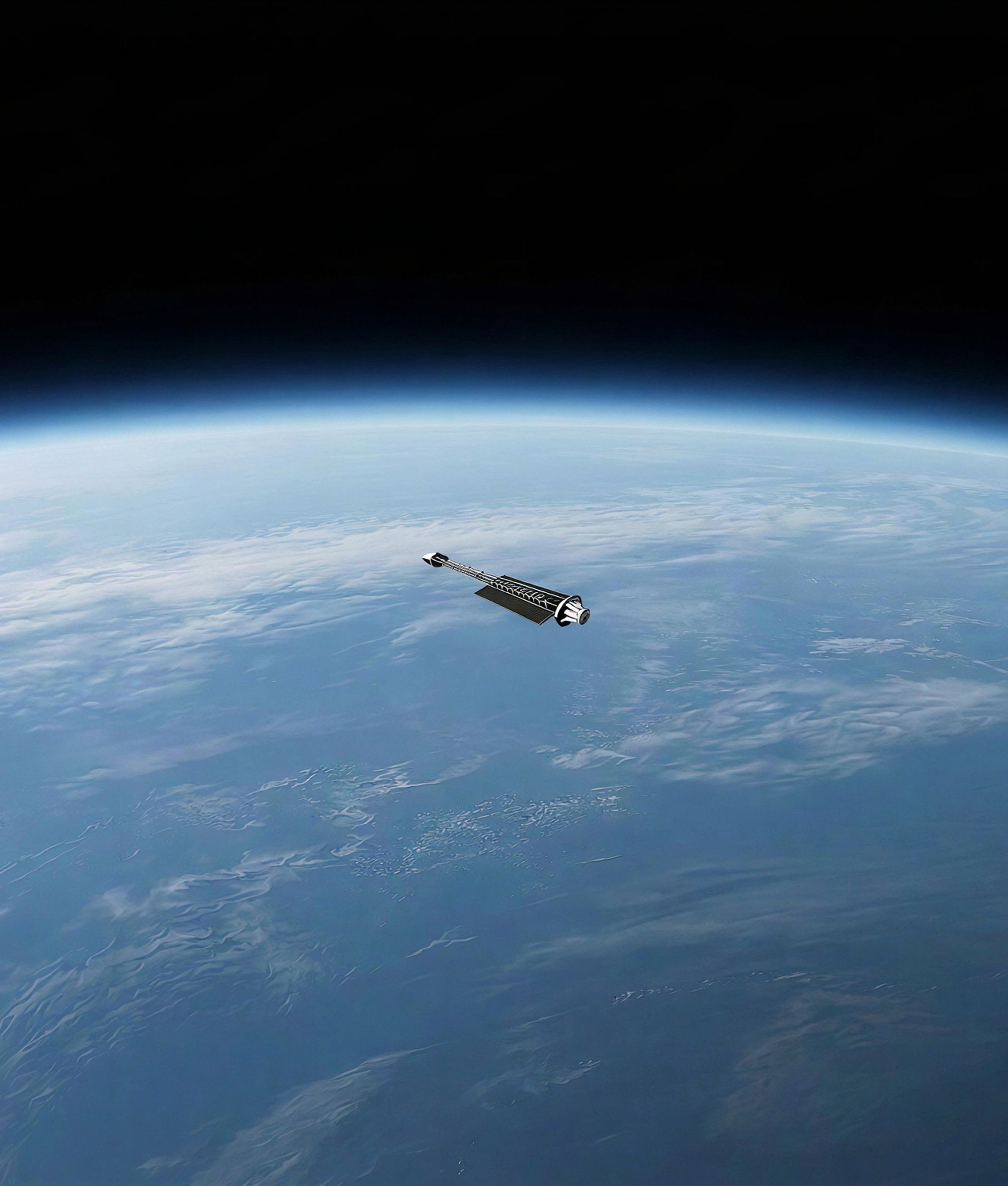 A reactor spacecraft in orbit above Earth